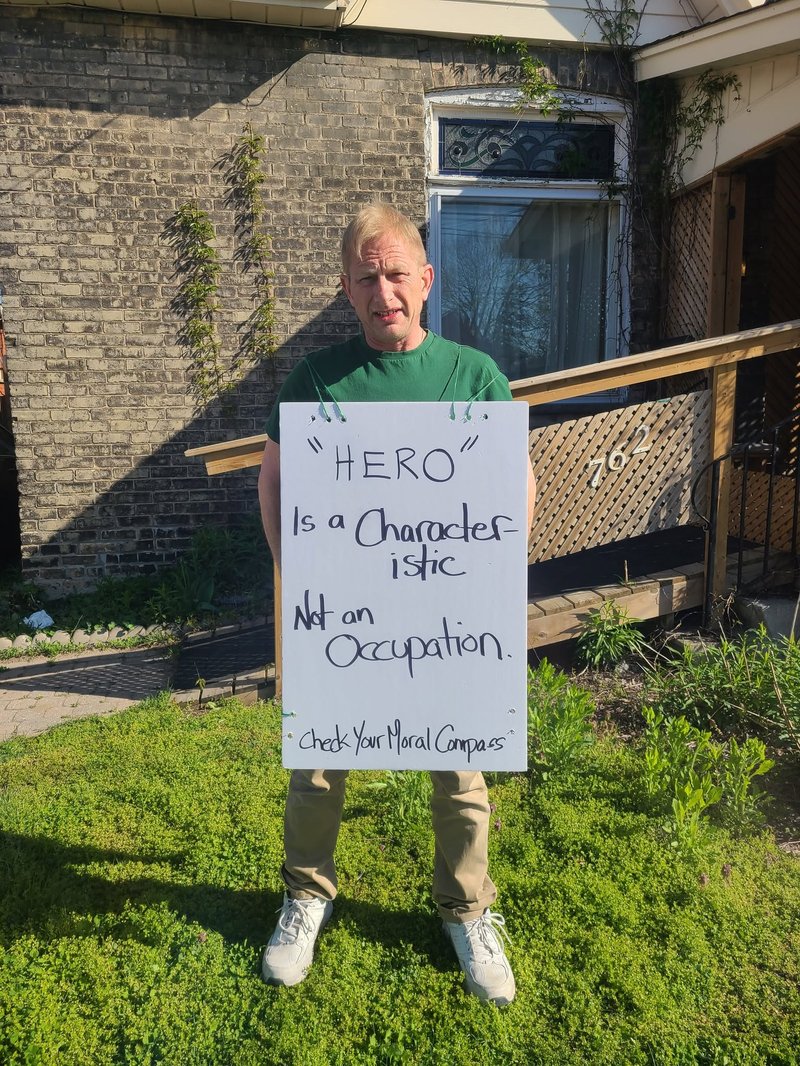 Barry Douglas Jacklin standing outside a home in London, Ontario